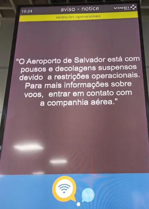 
				
					Aeroporto de Salvador tem atividades suspensas nesta terça (6)
				
				