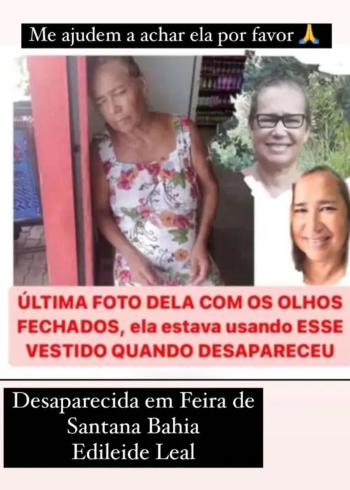 
				
					Ex-BBB faz apelo para encontrar mãe desaparecida na Bahia
				
				