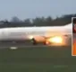 
                  Avião com time feminino do Arsenal pega fogo na pista de voo