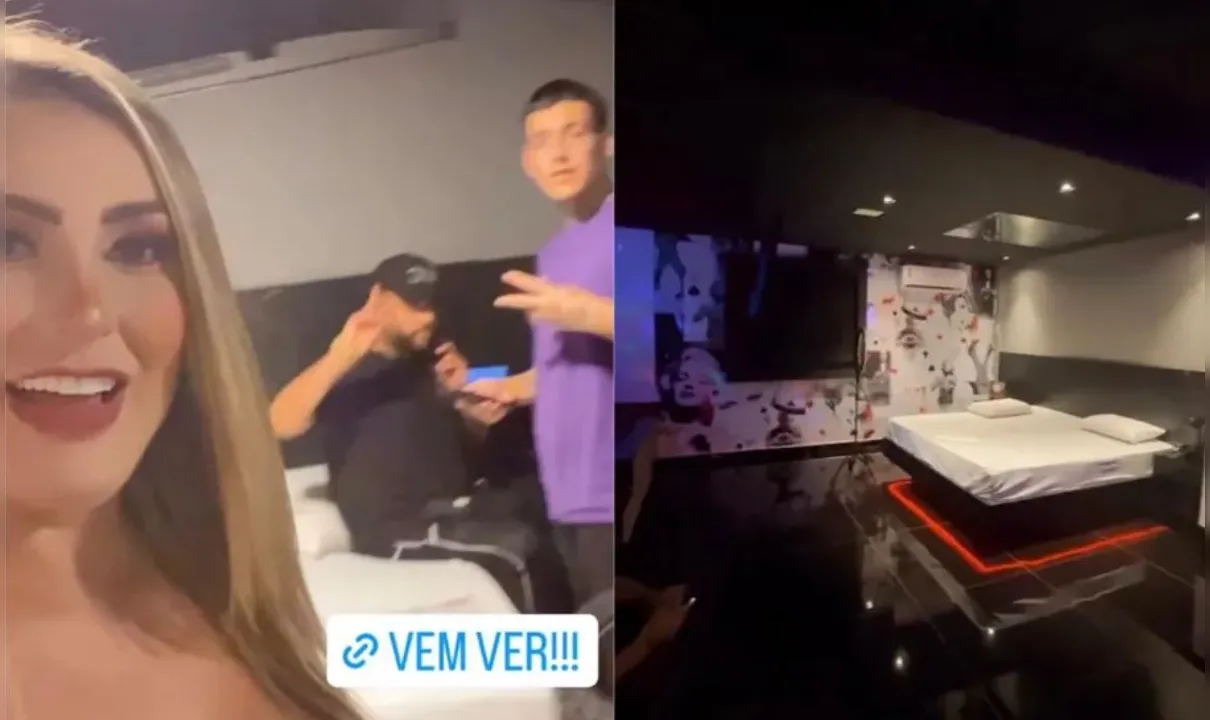 Andressa Urach é filmada pelo filho em quarto de motel