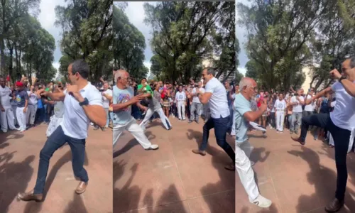 
				
					Bruno Reis joga capoeira e viraliza na web: 'Mostrando toda ginga'
				
				