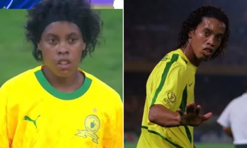 
				
					Jogadora viraliza por semelhança com Ronaldinho: 'Melhor fazer DNA'
				
				