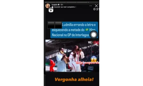 Luana Piovani acaba com Ludmilla por causa do hino nacional: “Vergonha  alheia”