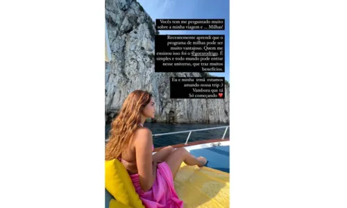 
				
					Lucy Alves curte férias na Itália e conta segredo para economizar
				
				