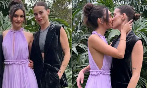 
				
					Marina Moschen dá beijão em namorada durante festa de casamento; veja fotos
				
				