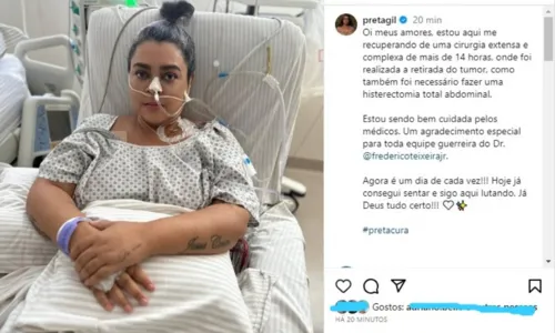 
				
					Preta Gil manda recado a fãs e amigos em hospital: 'Sigo aqui lutando'
				
				