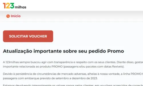 
				
					123 milhas: entenda porque empresa cancelou pacotes de clientes e saiba o que fazer
				
				