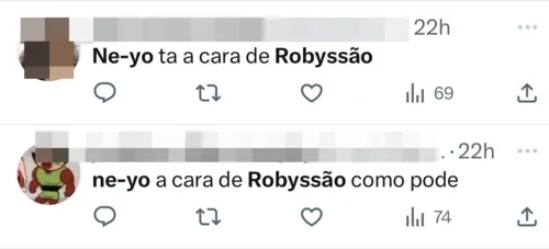 
				
					Após sucesso no The Town, internautas apontam semelhança entre Ne-Yo e Robyssão
				
				