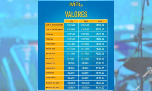 
				
					De R$ 50 a R$ 990: veja valores do show de Ivete Sangalo no Maracanã
				
				