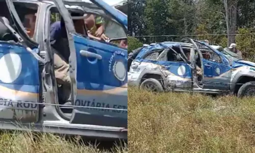 
				
					Dois policiais ficam feridos após viatura capotar em rodovia na BA
				
				