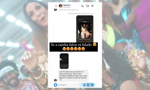 
				
					Ludmilla se derrete com declaração de Ivete Sangalo: 'Se a rainha falou tá falado'
				
				