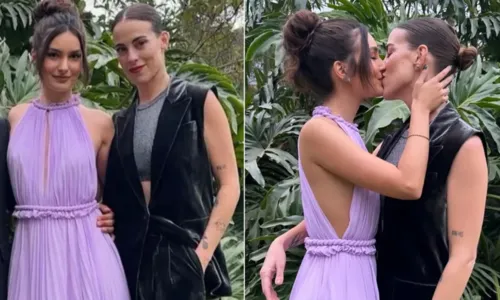 
				
					Marina Moschen dá beijão em namorada durante festa de casamento; veja fotos
				
				