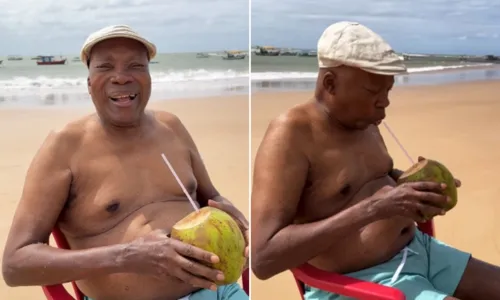 
				
					Milton Nascimento curte praia na Bahia com direito a água de coco
				
				