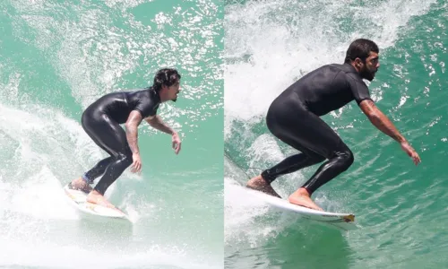 
				
					Pedro Scooby e Gabriel Medina surfam em praia do Rio de Janeiro; FOTO
				
				