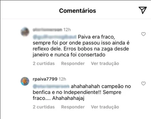 
				
					Perfil de Renato Paiva responde torcedor em publicação do Bahia
				
				