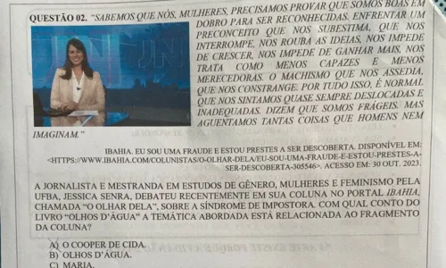 
				
					Professor aplica coluna de Jéssica Senra em prova de escola na Bahia
				
				