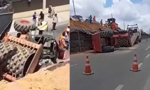 
				
					Trator cai em cima de trabalhador em viaduto de Feira de Santana
				
				