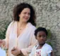
                  Em clique raro, Leandra Leal aparece em passeio com a filha no Rio