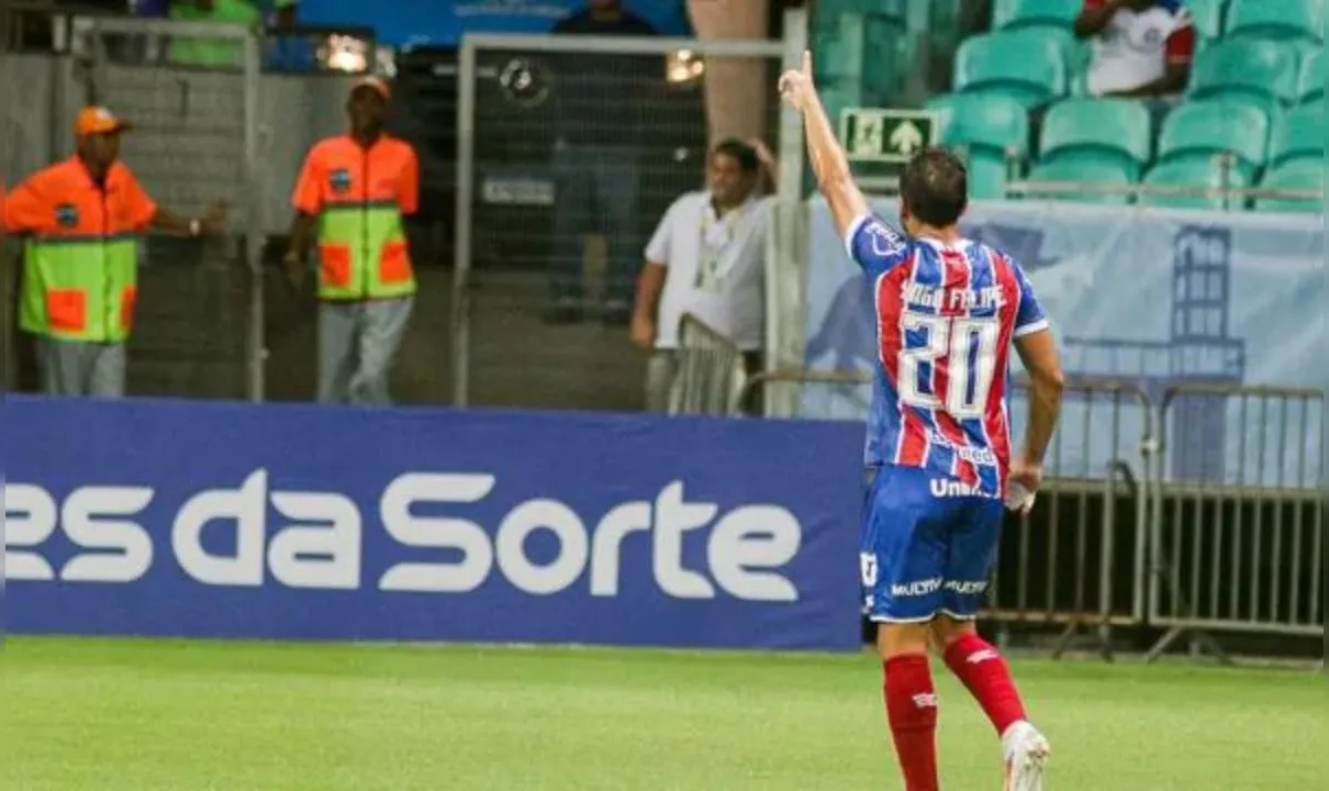 Yago Felipe na comemoração do gol pelo Bahia