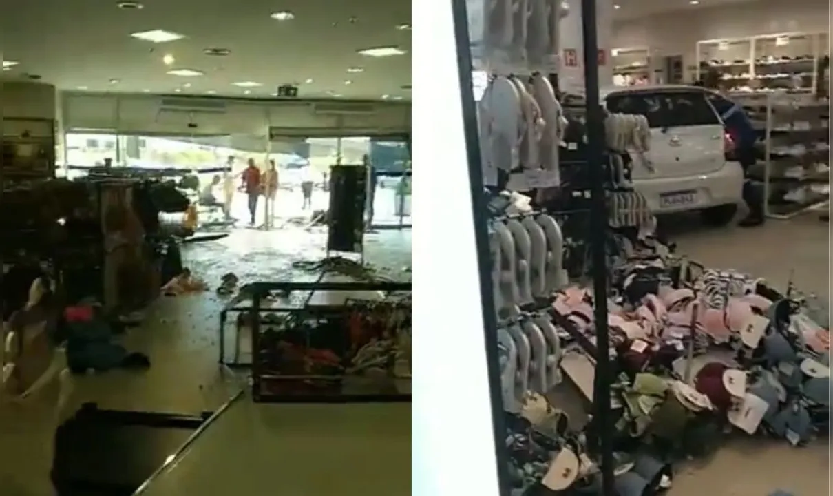Em acidente, carro invadiu loja de departamento dentro de Shopping de Salvador