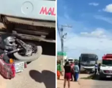 Adolescente de 14 anos fica ferido após bater moto em ônibus na Bahia