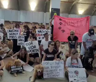 Caso Joca: Tutores de cães realizam protesto no aeroporto de Salvador