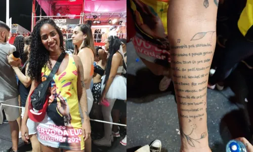 
				
					'A Preta Venceu': f� baiana tatuou m�sica in�dita de Ludmilla
				
				