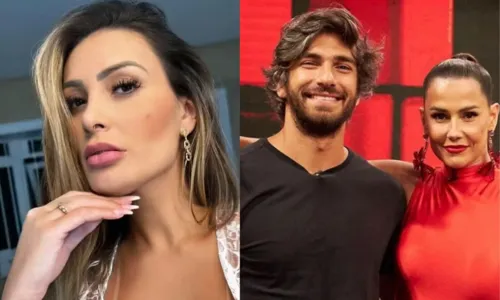  				 					Andressa Urach 'dá em cima' de Deborah Secco após término da atriz 				 				