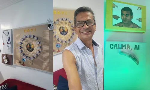  				 					Baiano faz exposição em casa para homenagear Davi: 'Me tornei fã' 				 				