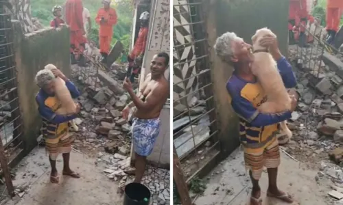 
				
					Cão é resgatado cerca de 30 horas após desabamento de prédio na Bahia
				
				
