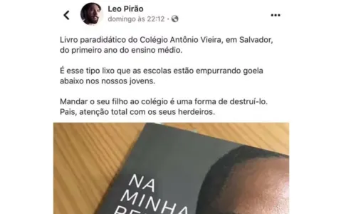 
				
					Escola católica é criticada após usar livro de Djamila Ribeiro em aula
				
				