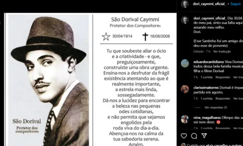  				 					Famosos homenageiam 110 anos de Dorival Caymmi; confira 				 				