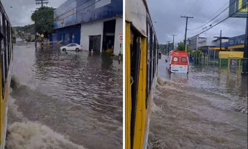 
				
					Fortes chuvas geram transtornos e alagamentos em bairros de Salvador
				
				