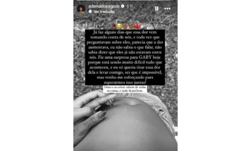 
				
					Gabriela Messy e 'A Dama' anunciam perda de bebês nas redes sociais
				
				