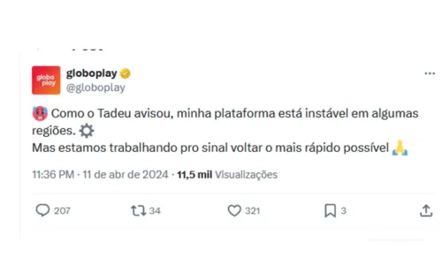  				 					Globoplay fica fora do ar em algumas regiões do Brasil 				 				