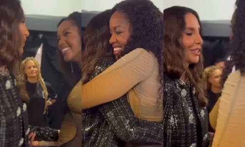  				 					Grávida, Iza tem encontro surpresa com Ivete Sangalo durante gravação 				 				