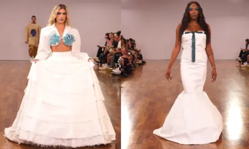  				 					Lore Improta e Majur brilham em passarela da 'Dendezeiro' na SPFW 				 				