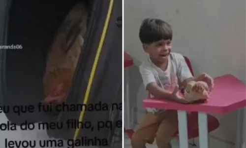 
				
					Menino viraliza após levar galinha escondida para escola; VÍDEO
				
				