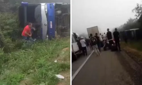 
				
					Ônibus tomba e 8 passageiros ficam feridos em Vitória da Conquista
				
				