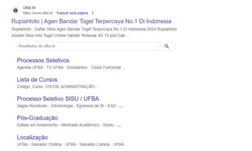

					Site da UFBA fica fora do ar e surge vinculado a empresa da Indonésia

				