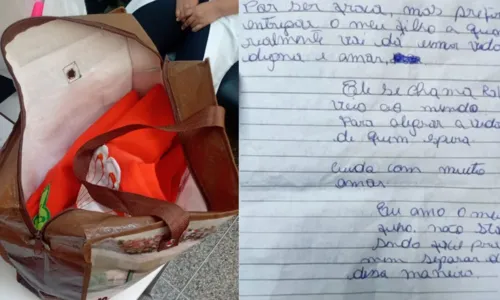 
				
					Suposta mãe de recém-nascido encontrado em sacola na BA deixou carta
				
				