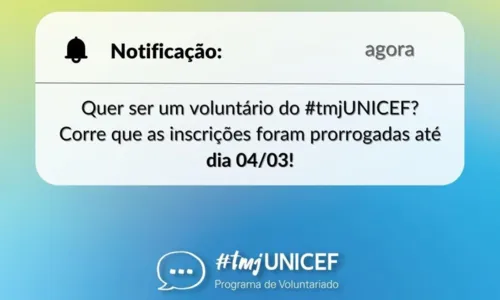 

					Unicef prorroga as inscrições para voluntariado online até segunda (4)

				