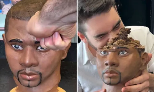  				 					Vídeo: confeiteiro faz bolo de chocolate e calabresa com rosto de Davi 				 				