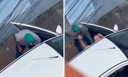  				 					Vídeo: suspeito armado rende vítima e rouba carro em Salvador 				 				