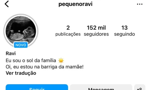 
				
					Caçula de Viih Tube e Eliezer já tem mais de 150 mil seguidores
				
				