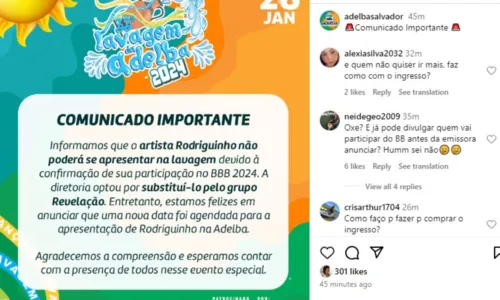 
				
					Clube baiano anuncia cantor no ‘BBB 24’ antes de divulgação oficial
				
				