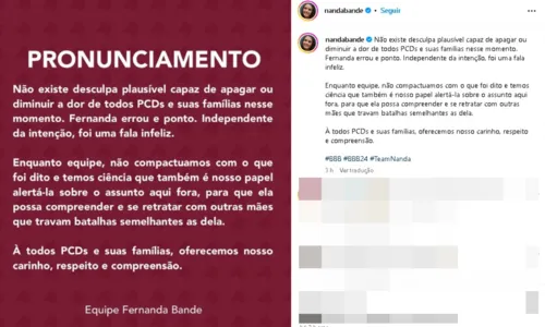 
				
					Equipe de Fernanda do 'BBB' reage à fala sobre cromossomo: 'Errou'
				
				