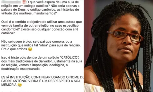 
				
					Escola católica é criticada após usar livro de Djamila Ribeiro em aula
				
				