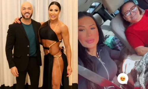 
				
					Gracyanne Barbosa surge com a mãe de Belo e surpreende fãs
				
				