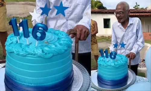 
				
					Idoso comemora aniversário de 116 anos na Bahia: 'Ainda cai na farra'
				
				